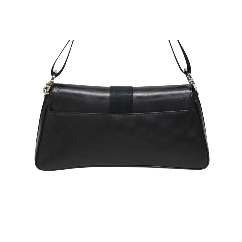 Christian Dior Galliano era Hardcore Shoulder Bag Black Leather Rhinestones - Picture 3 of 10